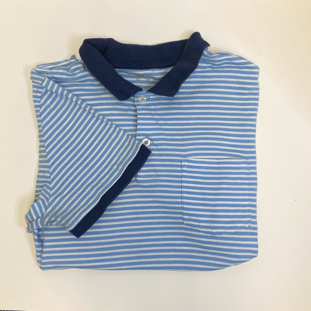 Gap men’s striped short sleeve front pocket polo